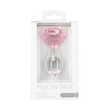 Скляна анальна пробка Pillow Talk Rosy Luxurious Glass Anal Plug, ⌀3,3 см, віброкуля в подарунок