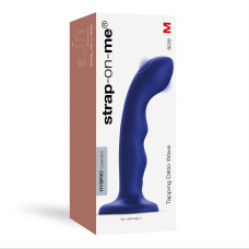 Насадка для страпона з подвійною точковою пульсацією Strap-On-Me TAPPING DILDO WAVE – NIGHT BLUE, М