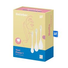 Набор йони бусин Satisfyer Yoni Power 1 White, диаметр 2-2,5-3см, вес 22-46-74гр