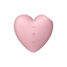 Вакуумный стимулятор-сердечко с вибрацией Satisfyer Cutie Heart Light Red