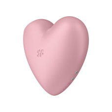 Вакуумный стимулятор-сердечко с вибрацией Satisfyer Cutie Heart Light Red