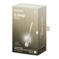 Вагінальні смарт-кульки з вібрацією Satisfyer Love Birds 1 Connect App White, 78 г