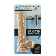 Гнучкий фалоімітатор на присосці ADDICTION — ANDREW 8″ Silicone Dong — Caramel, віброкуля в подаруно