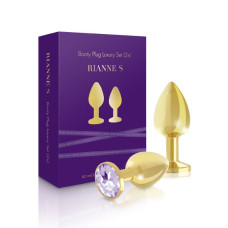 Набір металевих анальних пробок із кристалом RIANNE S – Booty Plug Luxury Set, діаметр 3 та 3,5 см