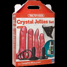 Набір для страпона Doc Johnson Vac-U-Lock Crystal Jellies Set, діаметр 3,8см, 2×4,5см, 5,1 см