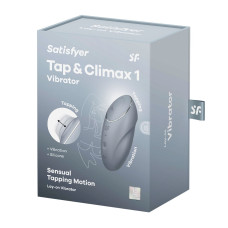 Вібростимулятор-пульсатор Satisfyer Tap & Climax 1 Bluegrey, ефект постукування пальцем, 2 мотори