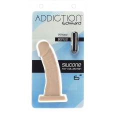 Вигнутий фалоімітатор на присосці ADDICTION — Edward 6″ Curved Dong, віброкуля в подарунок