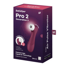 Вакуумный клиторальный стимулятор Satisfyer Pro 2 Generation 3 with Liquid Air Connect App Wine Red