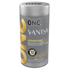 Презервативи ONE Vanish Hyperthin 12 шт, подарункова упаковка тюб