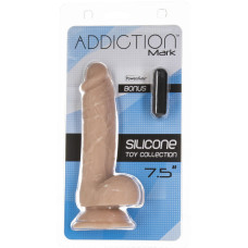 Реалістичний фалоімітатор на присосці ADDICTION — Mark 7,5″ Dildo With Balls, Beige