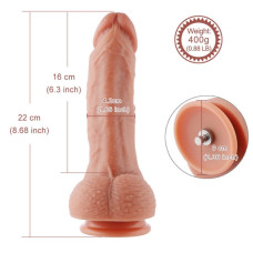 Ультрареалистичный фаллоимитатор для секс-машин Hismith 8.3″ 2-layers Silicone Flesh Dildo,2-слойный