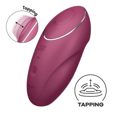 Вібростимулятор-пульсатор Satisfyer Tap & Climax 1 Red, ефект постукування пальцем, 2 мотори