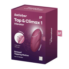 Вібростимулятор-пульсатор Satisfyer Tap & Climax 1 Red, ефект постукування пальцем, 2 мотори