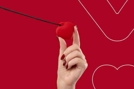 Мини-вибратор «Сердечко» FairyGasm PleasureStone red, 9 режимов, на шнурке || Мінівібратор «Сердечко» FairyGasm PleasureStone red, 9 режимів, на шнурку