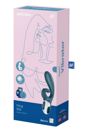 Смарт вибратор кролик Satisfyer Hug Me Bluegrey, 2 мотора, диаметр 4,2см, широкая клиторальная часть || Смарт вібратор-кролик Satisfyer Hug Me Bluegrey, 2 мотори, діаметр 4,2см, широка кліторальна частина