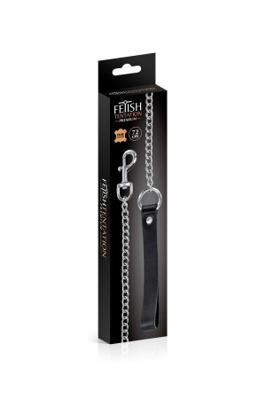 Поводок Fetish Tentation Premium Metal leash with cowhide leather wrist 72 см || Повідець Fetish Tentation Premium Metal leash with cowhide leather wrist 72 см