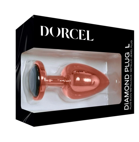 Металева анальна пробка із прикрасою у вигляді кристалу Dorcel - Diamond Plug Rose Gold L