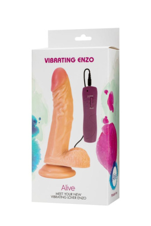Фаллоимитатор Alive Enzo с вибрацией, ПВХ, диаметр 4,3см || Фалоімітатор Alive Enzo з вібрацією, ПВХ, діаметр 4,3 см