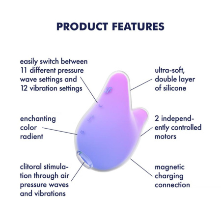 Вакуумный клиторальный стимулятор Satisfyer Mermaid Vibes Violet/Pink || Вакуумний кліторальний стимулятор Satisfyer Mermaid Vibes Violet/Pink