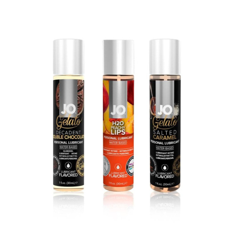 Набор «Персиковый десерт», 3 вкусовые смазки System JO, вибропуля SugarBoo, кубики System JO || Набір «Персиковий десерт», 3 смакові змазки System JO, віброкуля SugarBoo, кубики System JO