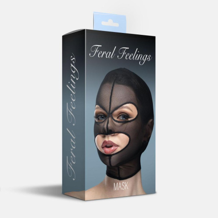 Маска сетка с открытым ртом и глазами Feral Feelings - Mask Black || Маска сітка з відкритим ротом та очима Feral Feelings - Mask Black
