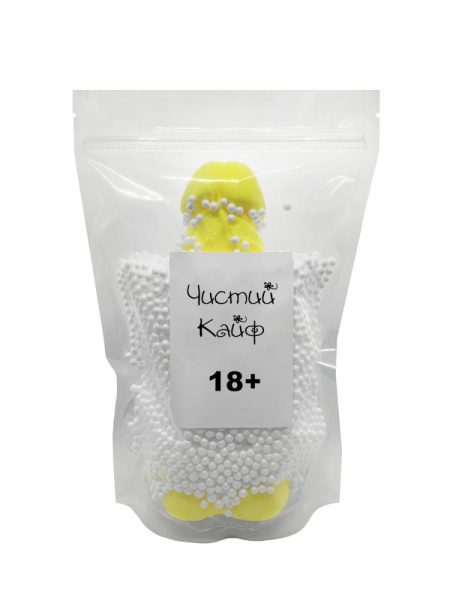 Крафтовое мыло-член с присоской Чистий Кайф Yellow size XL, натуральное