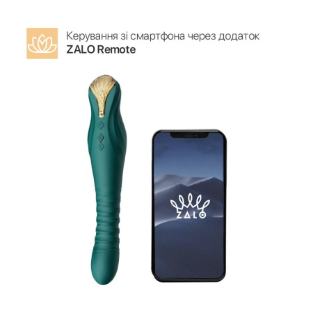 Смартвибратор-пульсатор Zalo — King Turquoise Green, кристалл Swarovski || Смартвібратор-пульсатор Zalo — King Turquoise Green, кристал Swarovski