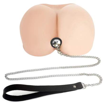 Силиконовая анальная пробка Art of Sex Silicone Anal Plug with Leash size S с поводком Black || Силіконова анальна пробка Art of Sex Metal Anal Plug with Leash size S з повідцем Black