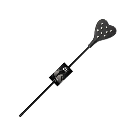 Стек с металлическими винтами Art of Sex - BDSM Heart, экокожа, цвет черный || Стек з металевими гвинтами Art of Sex - BDSM Heart, екокожа, колір чорний