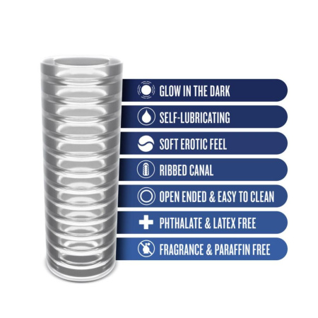 Мастурбатор Rize by Blush - Ribz Glow in the Dark Masturbator - Clear || Мастурбатор Rize by Blush - Ribz Glow in the Dark Masturbator - Clear