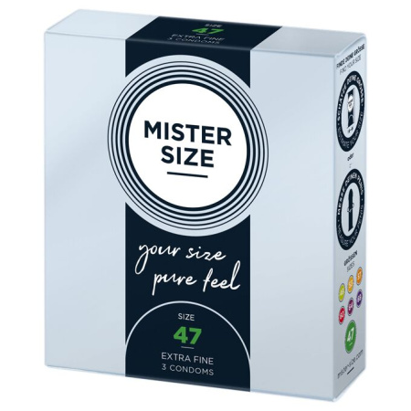 Презервативы Mister Size - pure feel - 47 (3 condoms), толщина 0,05 мм || Презервативи Mister Size - pure feel - 47 (3 condoms), товщина 0,05 мм