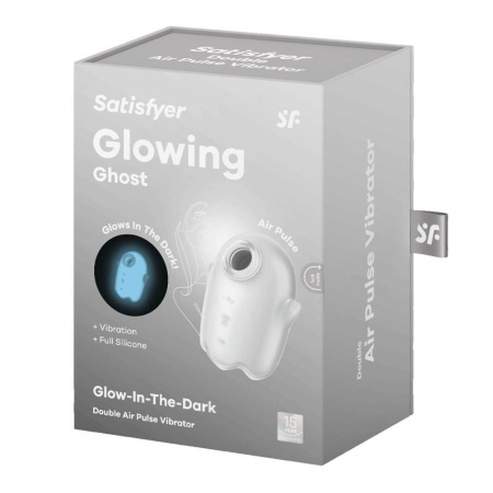 Вакуумный клиторальный стимулятор с вибрацией Satisfyer Glowing Ghost White, светится в темноте || Вакуумний кліторальний стимулятор з вібрацією Satisfyer Glowing Ghost White, світиться в темряві