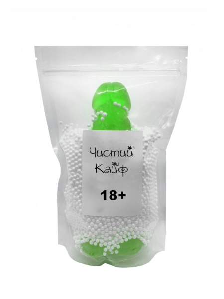 Крафтовое мыло-член с присоской Чистий Кайф Green size XL, натуральное