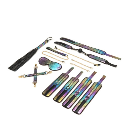 БДСМ-набор Liebe Seele Vivid Rainbow 8 Pieces Set, 8 аксессуаров, экокожа на бархатной основе || БДСМ-набір Liebe Seele Vivid Rainbow 8 Pieces Set, 8 аксесуарів, екошкіра на оксамитовій основі