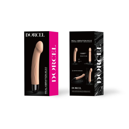 Вибратор Dorcel Real Vibration M Flesh 2.0, диам 3,7см, перезаряжаемый, для точки G || Вібратор Dorcel Real Vibration M Flesh 2.0, діаметр 3,7см, перезаряджається, для точки G