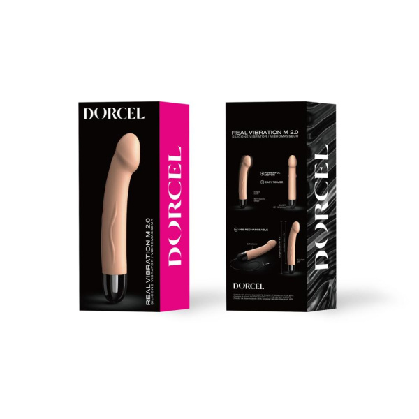 Вібратор Dorcel Real Vibration M Flesh 2.0, діаметр 3,7см, перезаряджається, для точки G