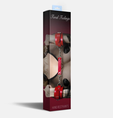Наручники Feral Feelings - Hand Restraints, натуральная кожа, красные || Наручники Feral Feelings - Hand Restraints, натуральна шкіра, червоні