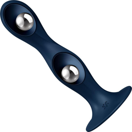 Дилдо Satisfyer Double Ball-R Dark Blue, унисекс, подвижные шарики внутри, на присоске || Дилдо Satisfyer Double Ball-R Dark Blue, унісекс, рухомі кульки всередині, на присосці