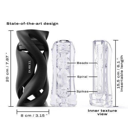 Мастурбатор Dorcel DEEP BLOW BLACK, двойное использование || Мастурбатор Dorcel DEEP BLOW BLACK, подвійне використання