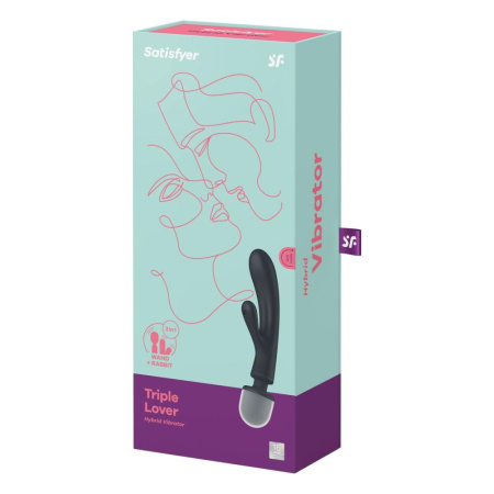 Вибратор-кролик с вибромассажером Satisfyer Triple Lover Grey, 3 мотора || Вібратор-кролик з вібромасажером Satisfyer Triple Lover Grey, 3 мотори