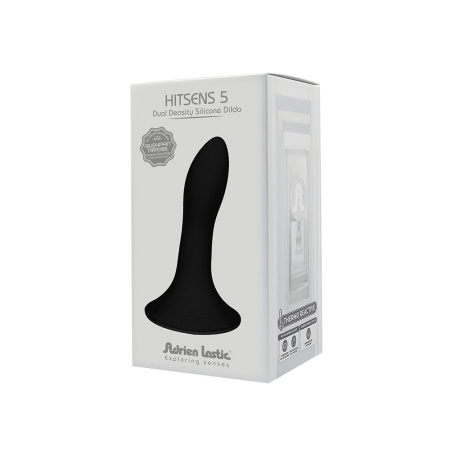 Дилдо с присоской Adrien Lastic Hitsens 5 Black, отлично для страпона, диаметр 2,4см, длина 13см || Дилдо з присоскою Adrien Lastic Hitsens 5 Black, відмінно для страпона, діаметр 2,4 см, довжина 13см