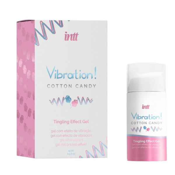 Жидкий вибратор Intt Vibration Cotton Candy (15 мл), густой гель, очень вкусный, действует до 30 мин
