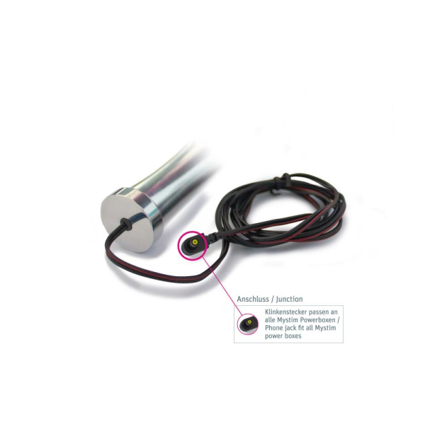 Металлическое дилдо 2-в-1 Mystim O(h!)-thello для электростимулятора, диаметр 3,5см, анальная пробка