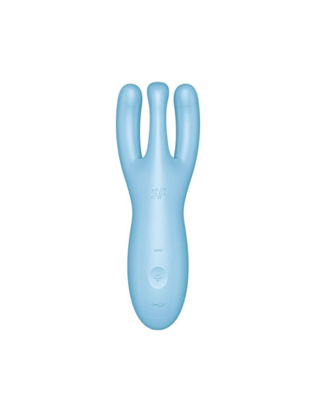 Кліторальний смарт вібратор Satisfyer Threesome 4 Blue з трьома пальчиками