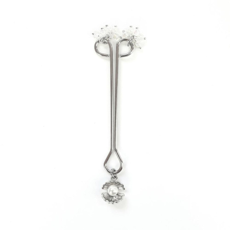 Затискач для клітора перлина з мушлею та кристалами Art of Sex - Margie clit clamp