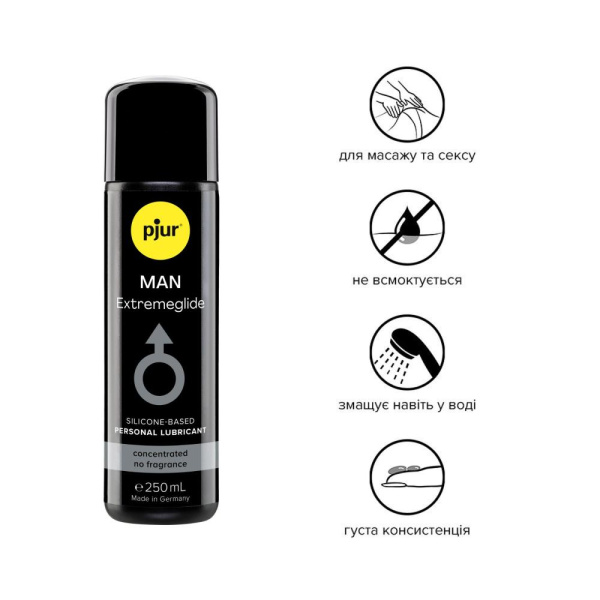 Густая силиконовая смазка pjur MAN Premium Extremeglide 250 мл с длительным эффектом, экономная