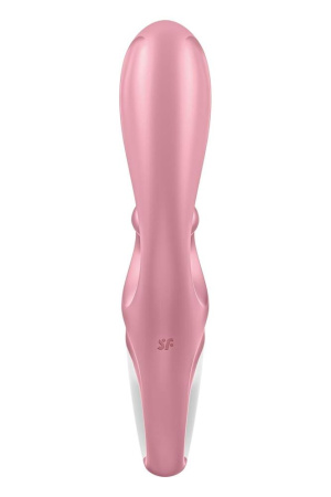 Смарт вибратор кролик Satisfyer Hug Me Pink, 2 мотора, диаметр 4,2см, широкая клиторальная часть || Смарт вібратор-кролик Satisfyer Hug Me Pink, 2 мотори, діаметр 4,2см, широка кліторальна частина