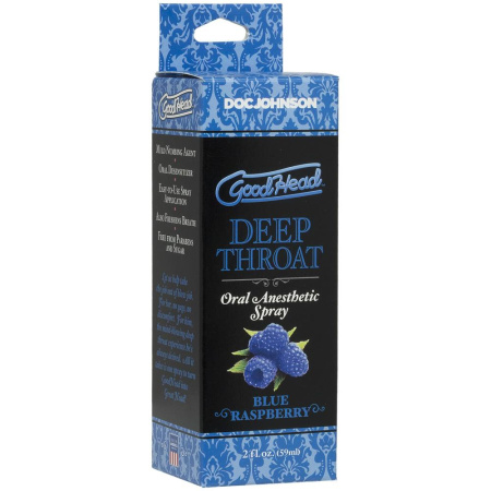 Спрей для минета Doc Johnson GoodHead DeepThroat Spray – Blue Raspberry 59 мл для глубокого минета || Спрей для мінету Doc Johnson GoodHead DeepThroat Spray - Blue Raspberry 59 мл для глибокого мінету