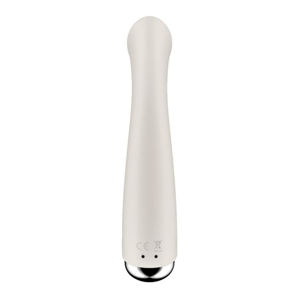 Вібратор з ротацією Satisfyer Spinning G-Spot 1 Beige, плоский майданчик для стимуляції точки G