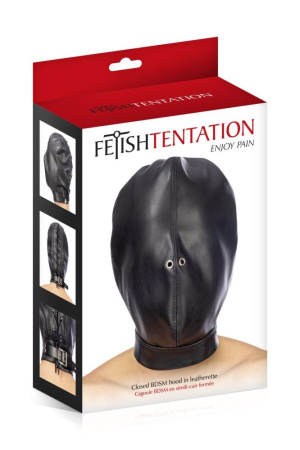 Капюшон для БДСМ Fetish Tentation Closed BDSM hood in leatherette || Капюшон для БДСМ Fetish Tentation Closed BDSM hood in leatherette